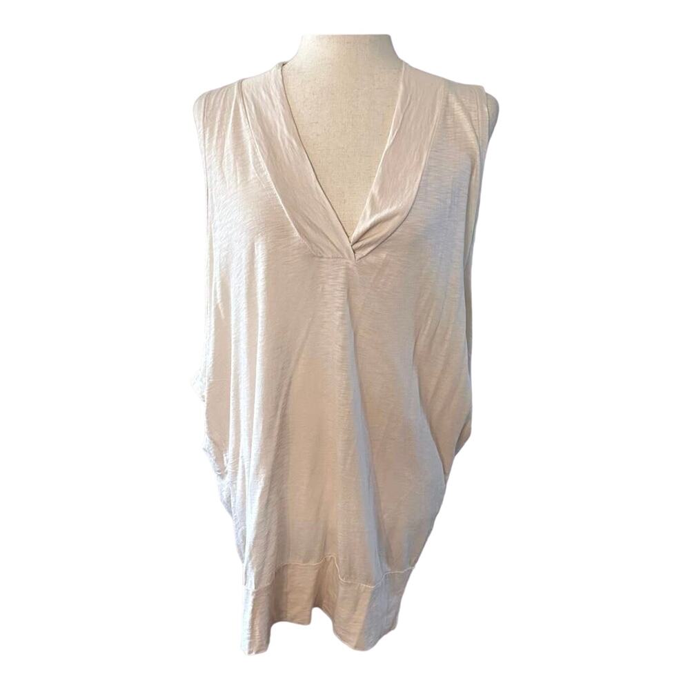 Revolve LA Made Womens Medium Pullover Top‎ Cream Sleeveless V Neck NWT